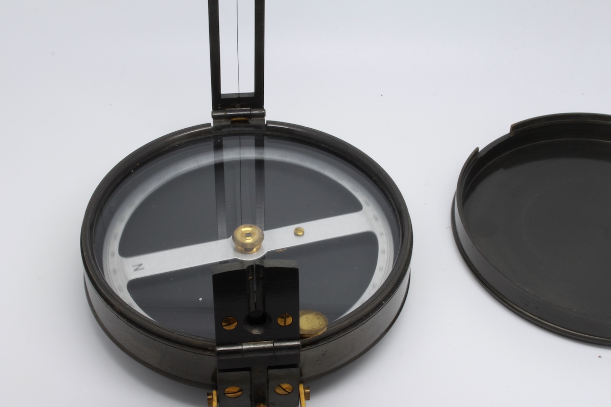 English Military Sighting Compass by Barker & Son, 1937