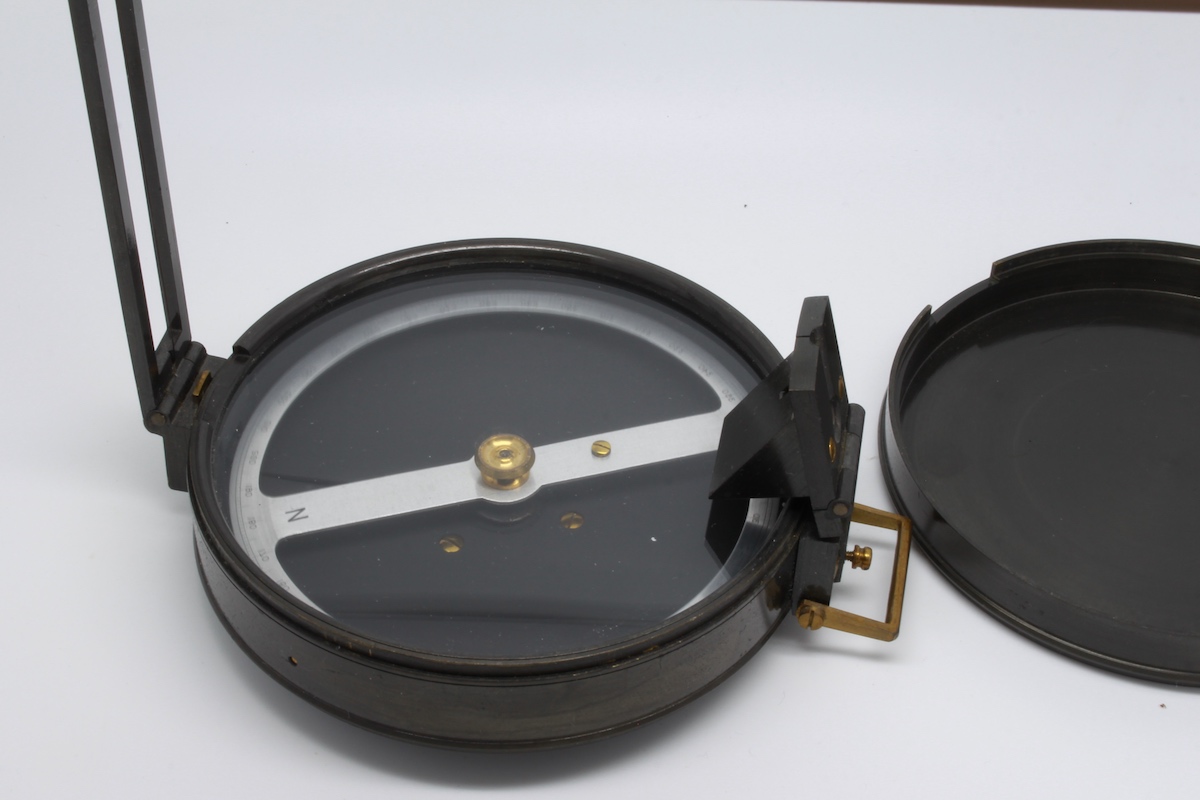 English Military Sighting Compass by Barker & Son, 1937