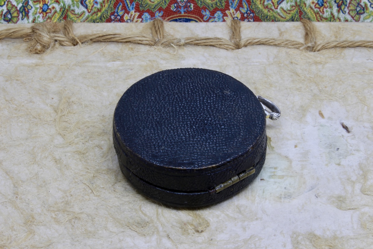 Georgian Shagreen Cased Long-Neck Silver Compass by James Long, London, Hallmarked 1792