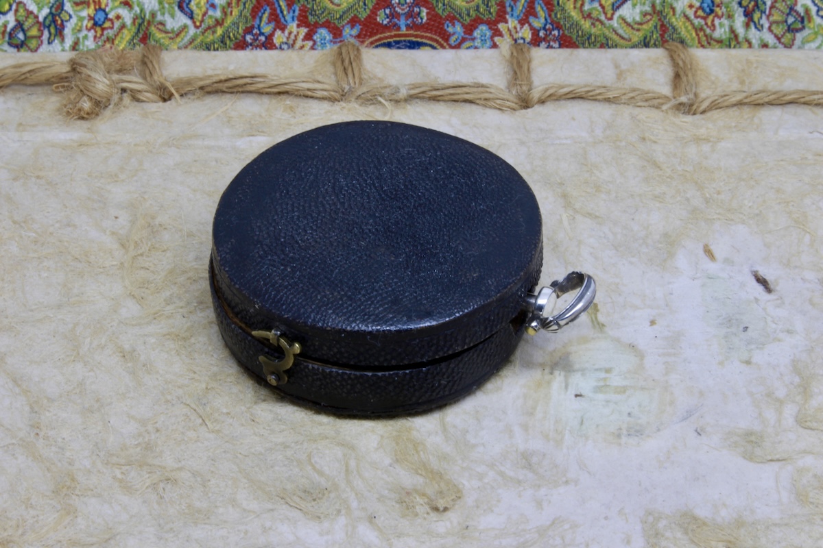 Georgian Shagreen Cased Long-Neck Silver Compass by James Long, London, Hallmarked 1792