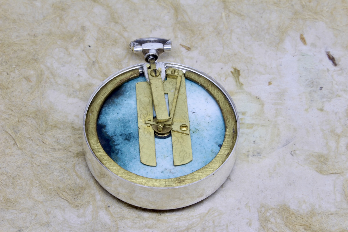 Georgian Shagreen Cased Long-Neck Silver Compass by James Long, London, Hallmarked 1792