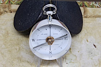 Georgian Shagreen Cased Long-Neck Silver Compass by James Long, London, Hallmarked 1792