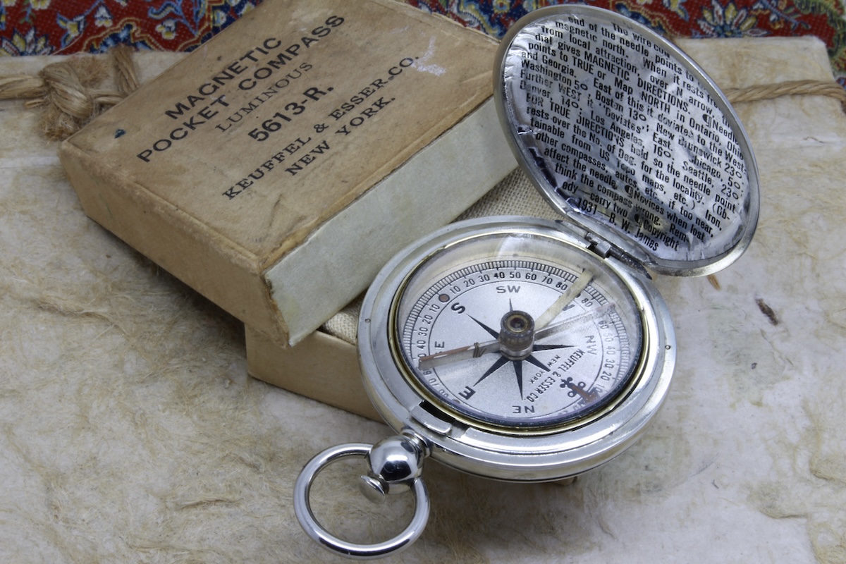 Antique Keuffel & Esser Compass in Original Box, c. 1920