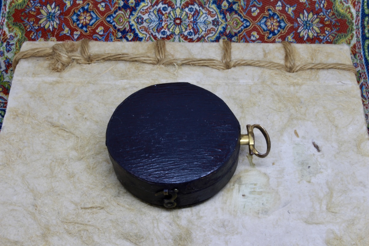 Georgian 12K Gold-Plated Long-Neck Leather-Cased Pocket Compass c. 1820