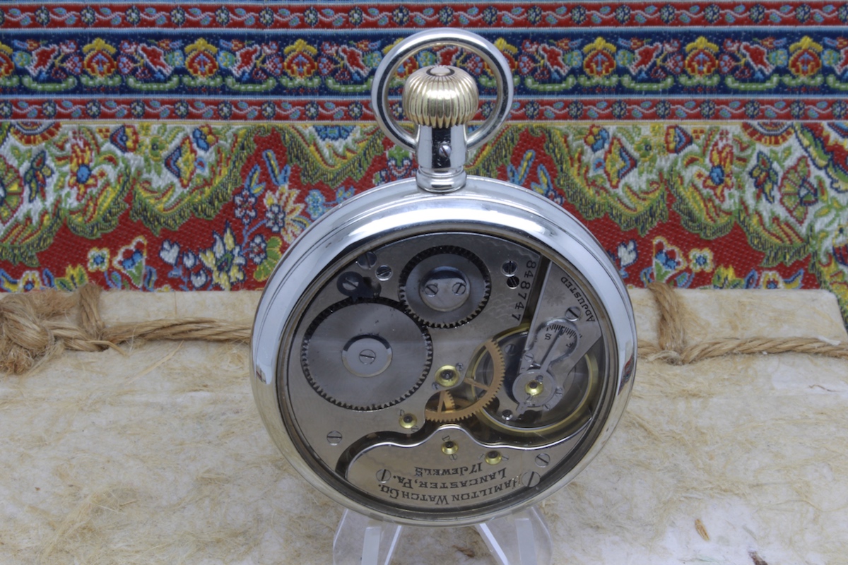 Serviced 1912 Salesman 16 Size Case Hamilton Pocket Watch