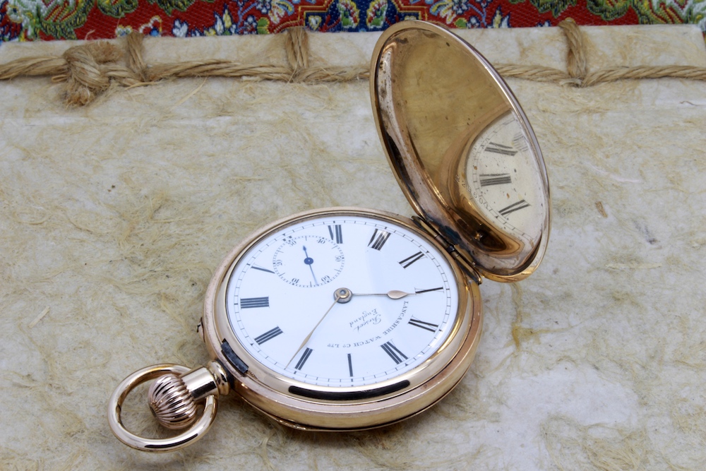 Serviced Lancashire Watch Co. - Prescot- 16 Size Hunter Gold Filled Pocket Watch, c. 1900