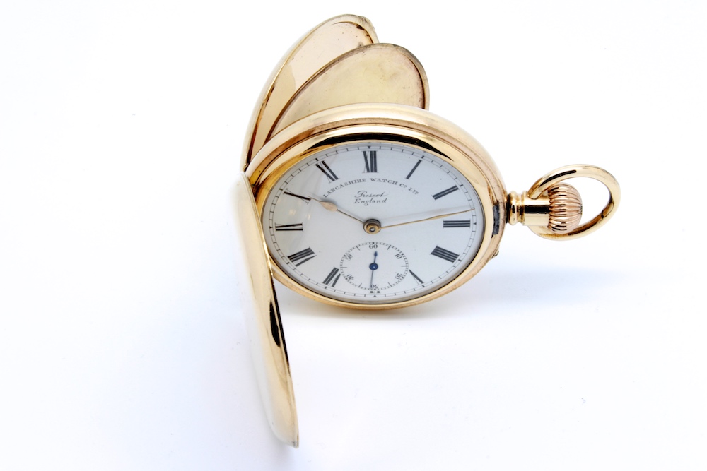 Serviced Lancashire Watch Co. - Prescot- 16 Size Hunter Gold Filled Pocket Watch, c. 1900