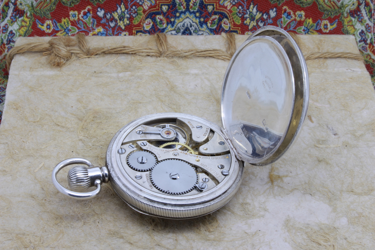 1919 Record Dreadnought Trenton Silver Pocket Watch