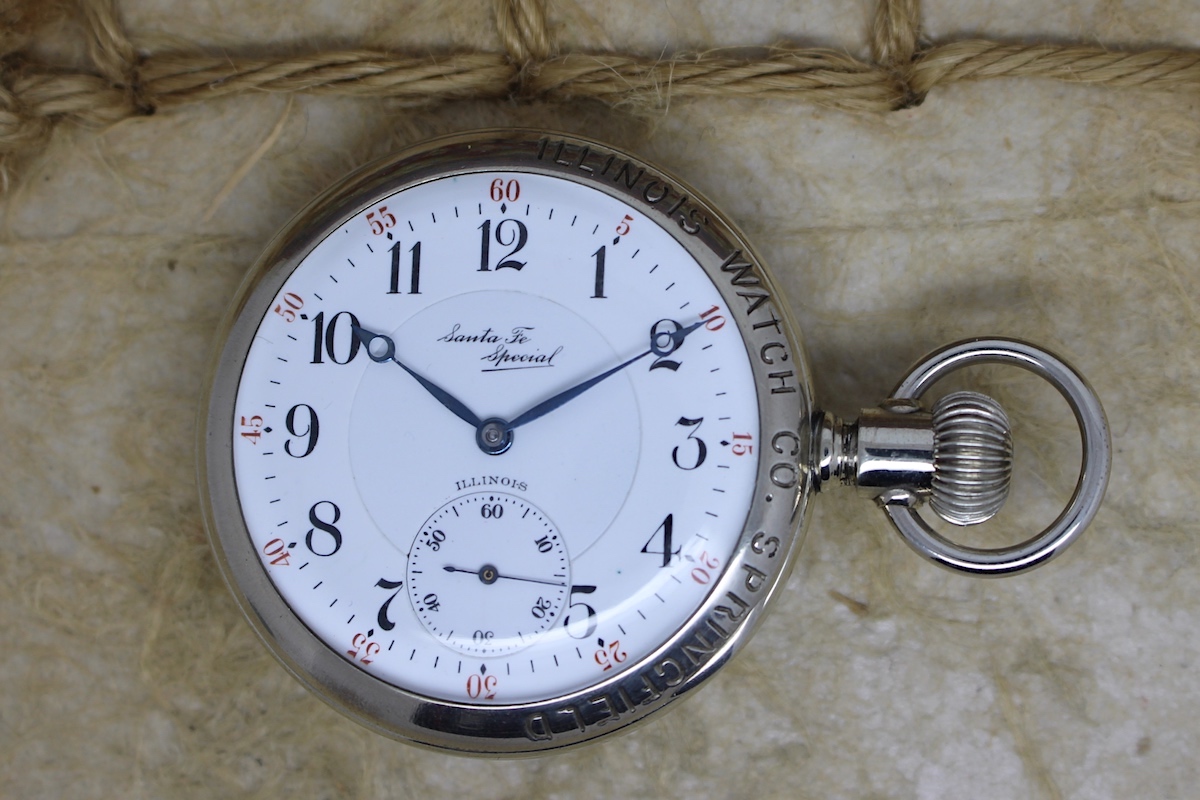 1916 Salesman Santa Fe Special 21 Jewels Illinois Pocket Watch